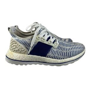 Adidas PureBoost Women's 6.5 Running Shoes White Blue Knit Boost Cushion